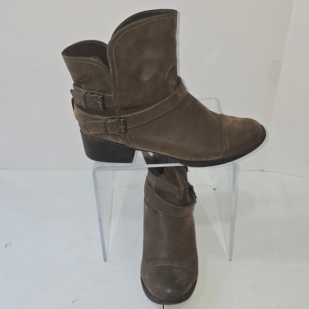 Rocket Dog Brown Ankle Boots Womens 10 M Buckle Strap C320 0813 Moto Booties